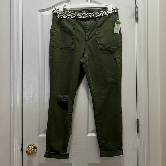 Time and Tru Pants - NWT Time & Tru Pants Womens Size 12 Green High Skinny High Rise Belted